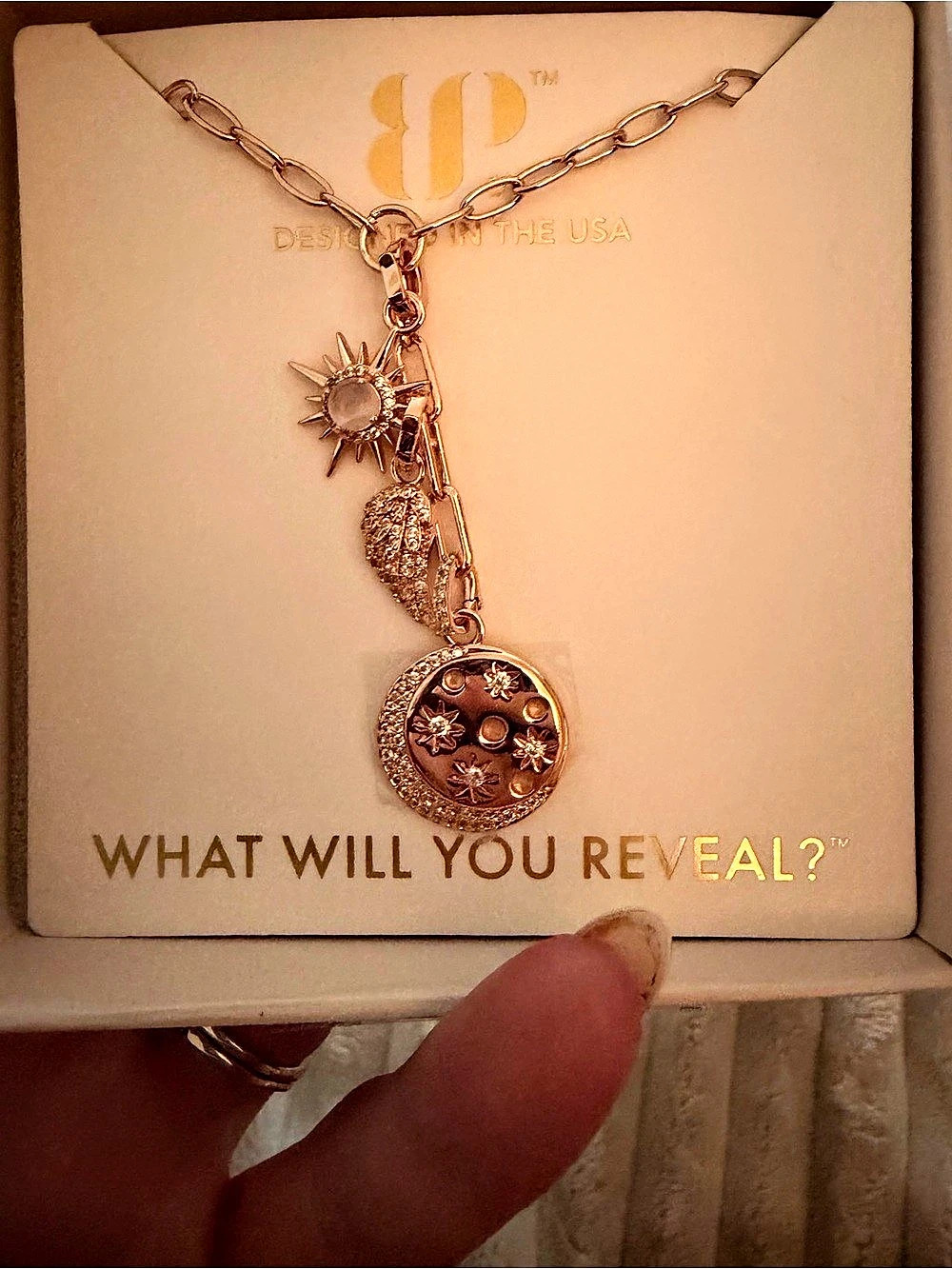 Rose Gold-Tone Charm Necklace New